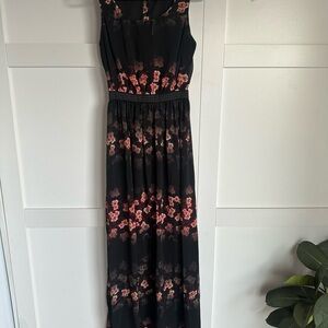 Jessica Simpson Black and Pink Floral Maxi Dress